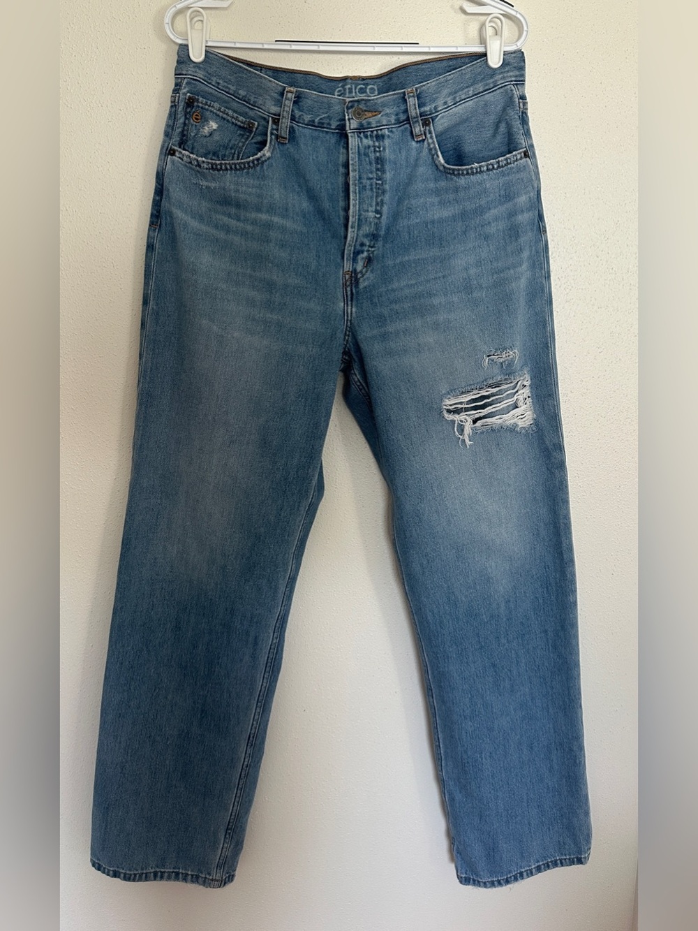 ÉTICA Altin Slouch Boyfriend Jeans Distressed Medium Wash Size 29